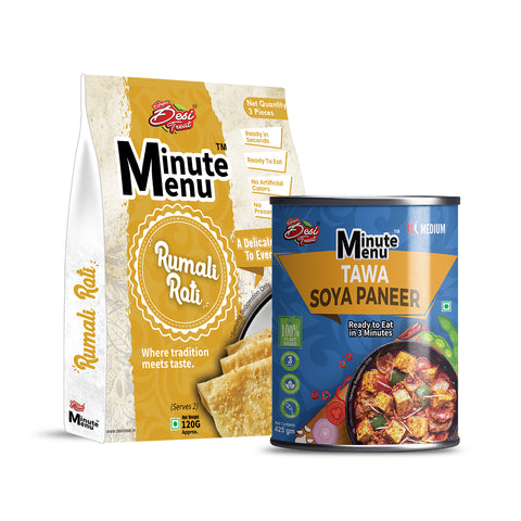 Ready to Eat Meal Tawa Soya Paneer and Rumali Roti – Minute Menu Ready to Eat Meal Tawa Soya Paneer and Rumali Roti – Minute Menu