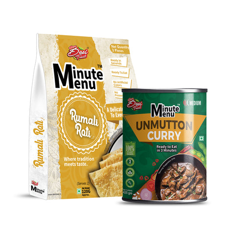 Ready to eat meal Unmutton Curry And Rumali Roti Ready to eat meal Unmutton Curry And Rumali Roti