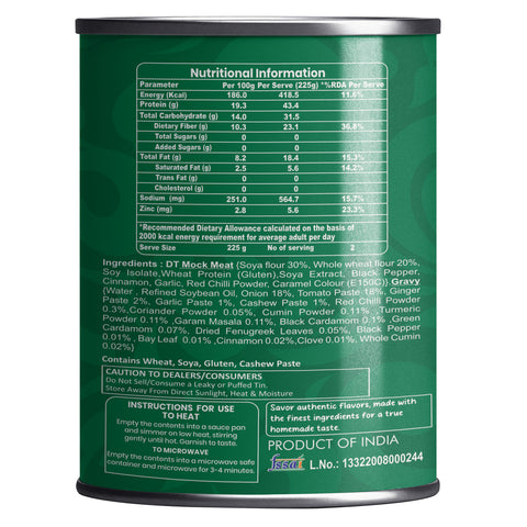 Nutritional information label for Veg Mutton Curry Ready to Eat from Minute Menu. Nutritional information label for Veg Mutton Curry Ready to Eat from Minute Menu.