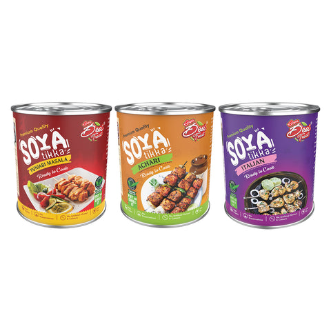 Soya tikka italian herb, punjabi tikka, achari